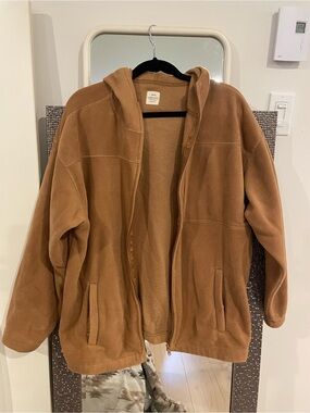 Hooded Fleece Jacket - Brown